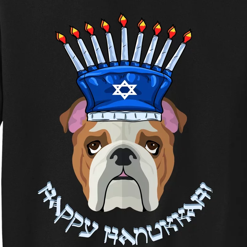 Bulldog Menorah Hat Hanukkah Chanukah Sweatshirt