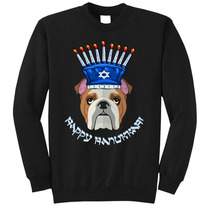 Bulldog Menorah Hat Hanukkah Chanukah Sweatshirt