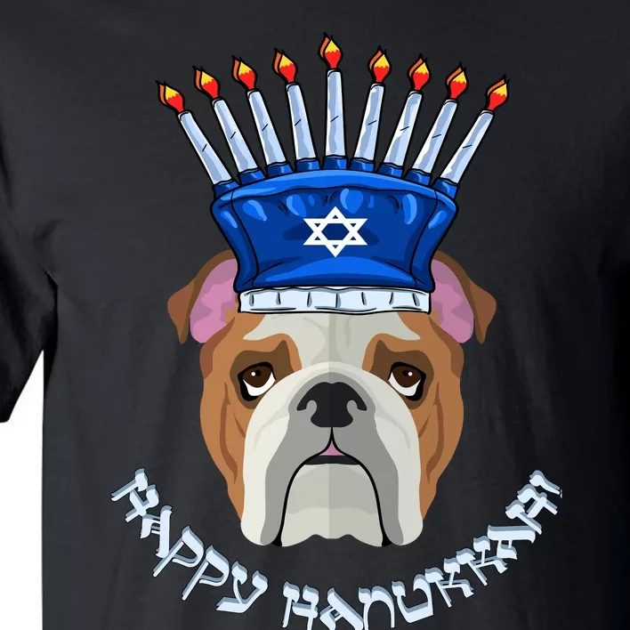 Bulldog Menorah Hat Hanukkah Chanukah Tall T-Shirt