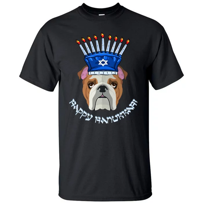 Bulldog Menorah Hat Hanukkah Chanukah Tall T-Shirt