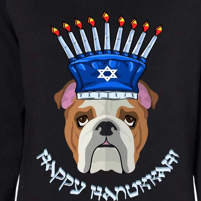 Bulldog Menorah Hat Hanukkah Chanukah Womens California Wash Sweatshirt