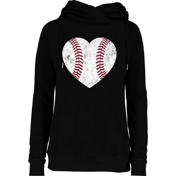 Baseball Mom Heart Baseball Softball Mom Mama Mothers Day Womens Funnel Neck Pullover Hood