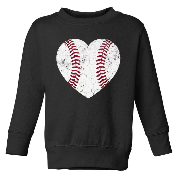 Baseball Mom Heart Baseball Softball Mom Mama Mothers Day Toddler Sweatshirt