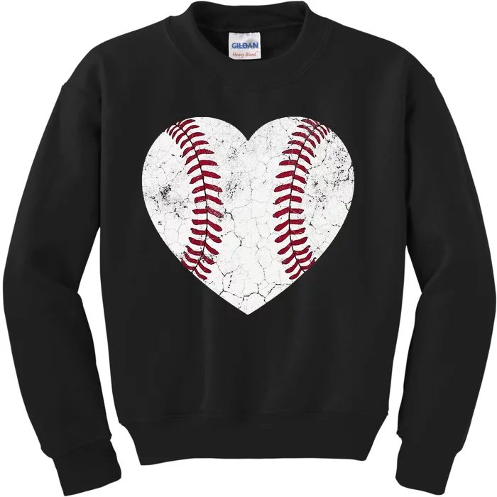 Baseball Mom Heart Baseball Softball Mom Mama Mothers Day Kids Sweatshirt