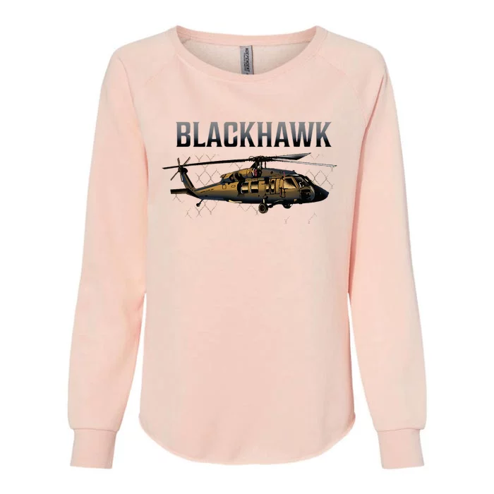 Blackhawk Military Helicopter Womens California Wash Sweatshirt