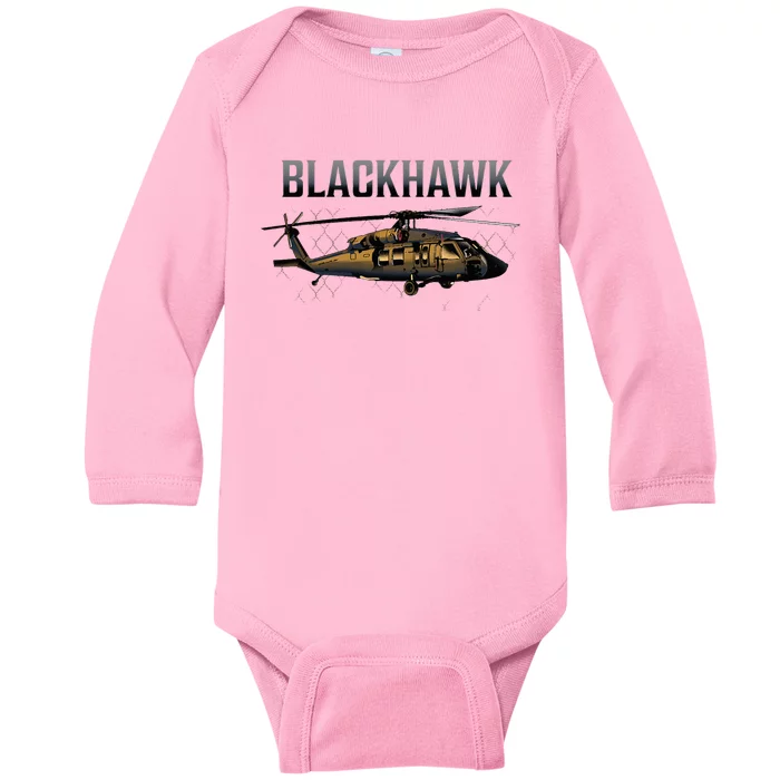 Blackhawk Military Helicopter Baby Long Sleeve Bodysuit