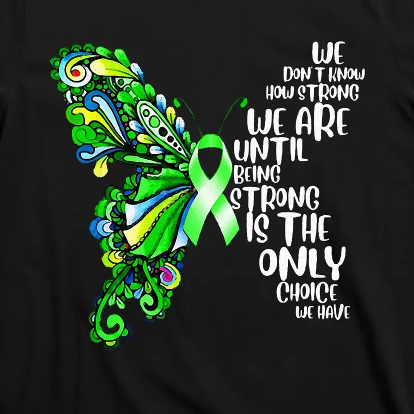 Butterfly Mental Health Green Ribbon Awareness T-Shirt