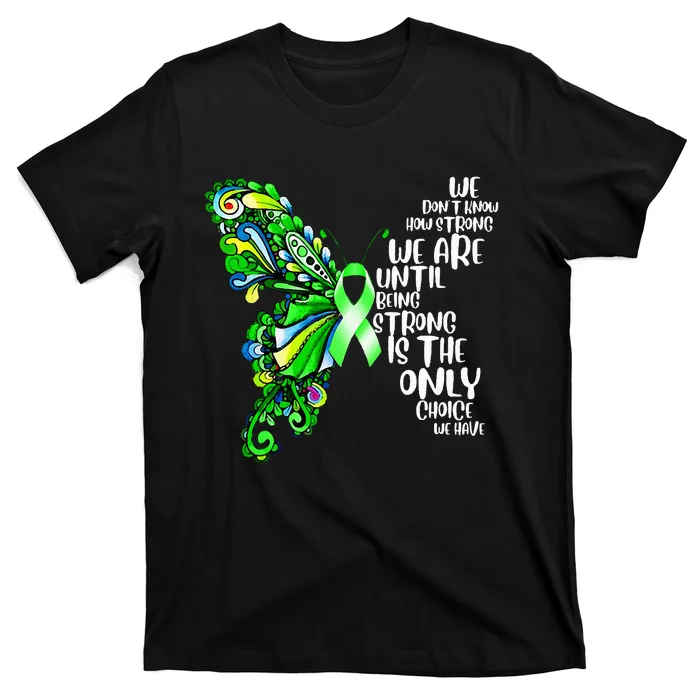 Butterfly Mental Health Green Ribbon Awareness T-Shirt