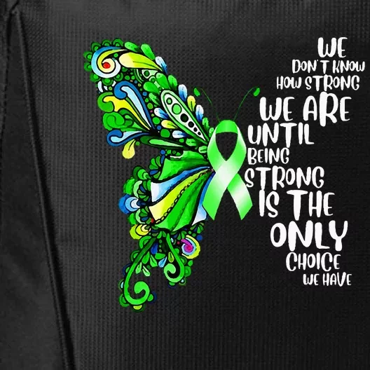 Butterfly Mental Health Green Ribbon Awareness City Backpack