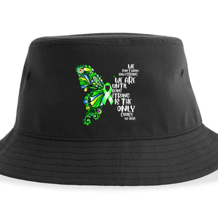 Butterfly Mental Health Green Ribbon Awareness Sustainable Bucket Hat