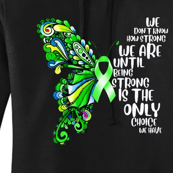 Butterfly Mental Health Green Ribbon Awareness Women's Pullover Hoodie