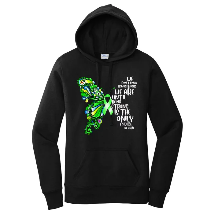 Butterfly Mental Health Green Ribbon Awareness Women's Pullover Hoodie