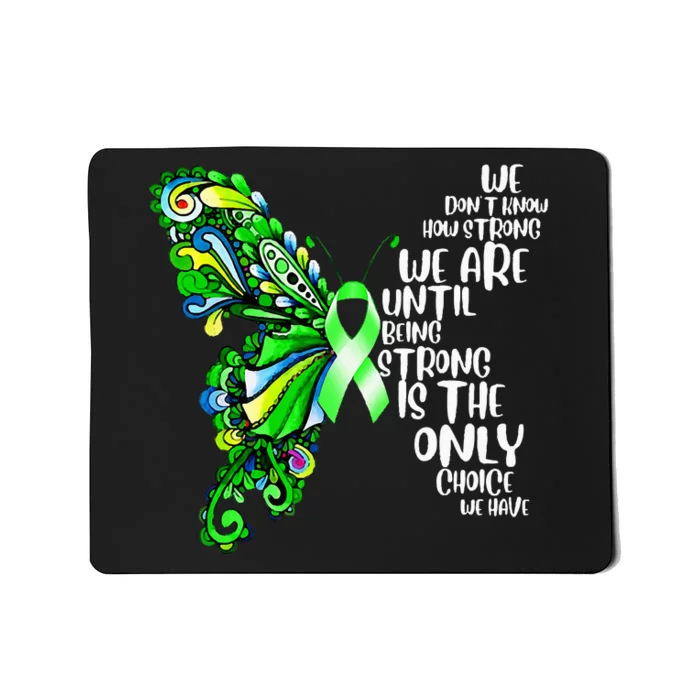 Butterfly Mental Health Green Ribbon Awareness Mousepad