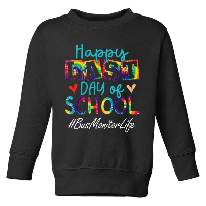 Bus Monitor Happy Last Day Of School Funny Graduation Toddler Sweatshirt