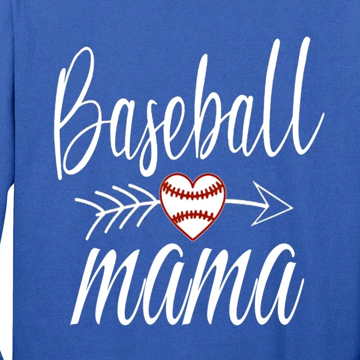 Baseball Mama Heart Mother's Day Mom For Baseball Lovers Gift Tall Long Sleeve T-Shirt