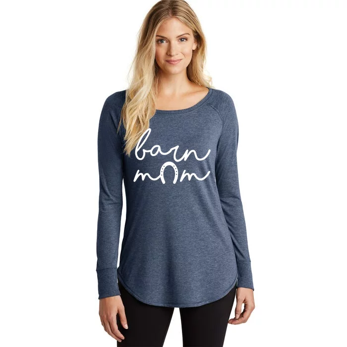 Barn Mom Horse Mama Equestrian Mother Horseback Riding Cool Gift Women's Perfect Tri Tunic Long Sleeve Shirt