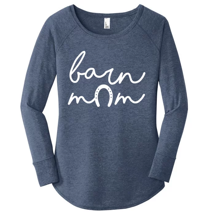 Barn Mom Horse Mama Equestrian Mother Horseback Riding Cool Gift Women's Perfect Tri Tunic Long Sleeve Shirt