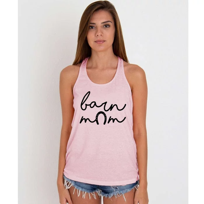 Barn Mom Horse Mama Equestrian Mother Horseback Riding Cool Gift Women's Knotted Racerback Tank