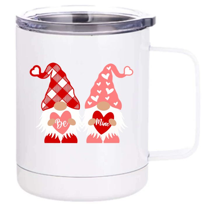 Be Mine Hearts Valentines Day Gnomes Gift Front & Back 12oz Stainless Steel Tumbler Cup