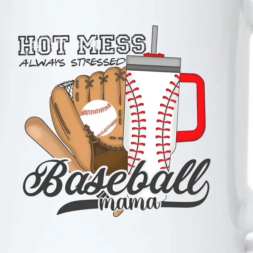 Baseball Mama Hot Mess Always Stressed Game Day Black Color Changing Mug