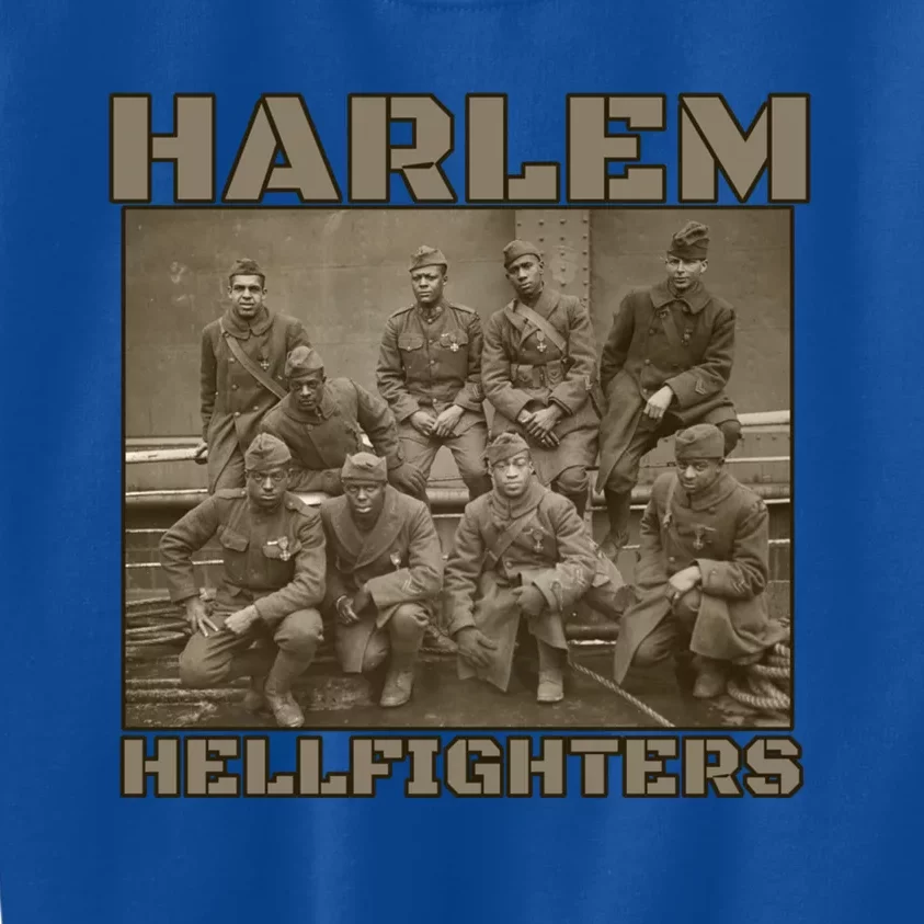 Black Military History Usa Black History Harlem Hellfighters Great Gift Kids Sweatshirt