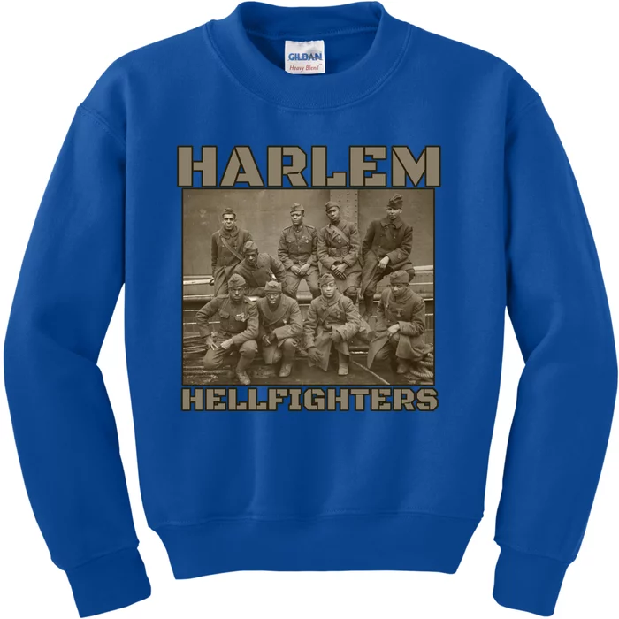 Black Military History Usa Black History Harlem Hellfighters Great Gift Kids Sweatshirt