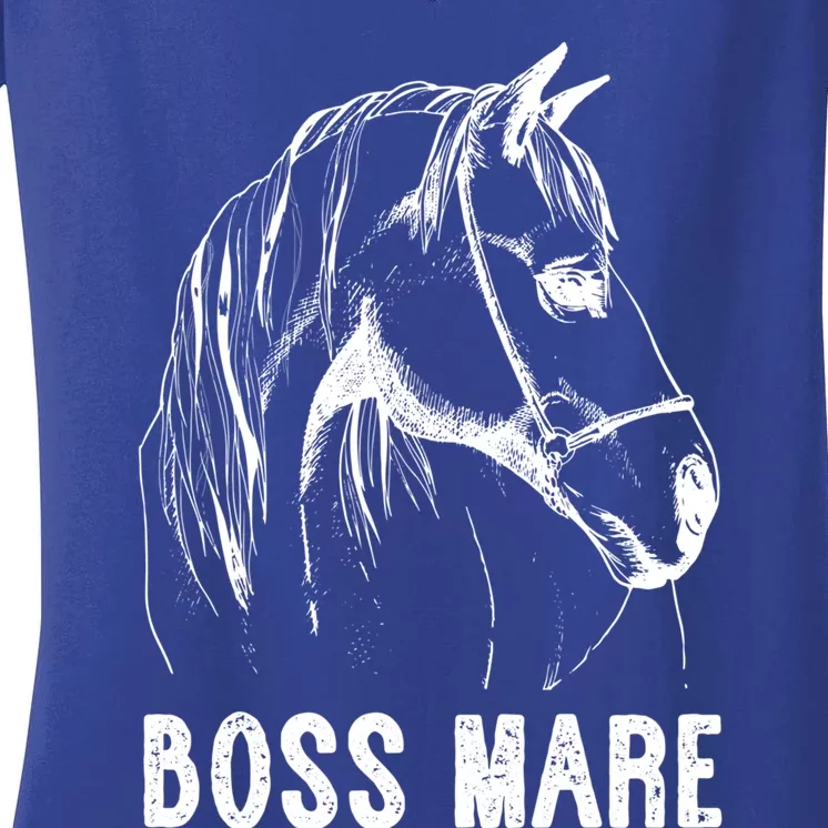 Boss Mare Horseback Riding Equestrians Horse Gift Women's V-Neck T-Shirt