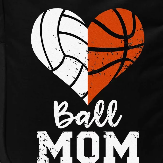 Ball Mom Heart Funny Volleyball Basketball Mom Impact Tech Backpack