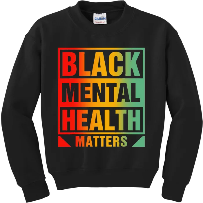 Black Mental Health Matters Human Brain Counselor Therapist Kids Sweatshirt