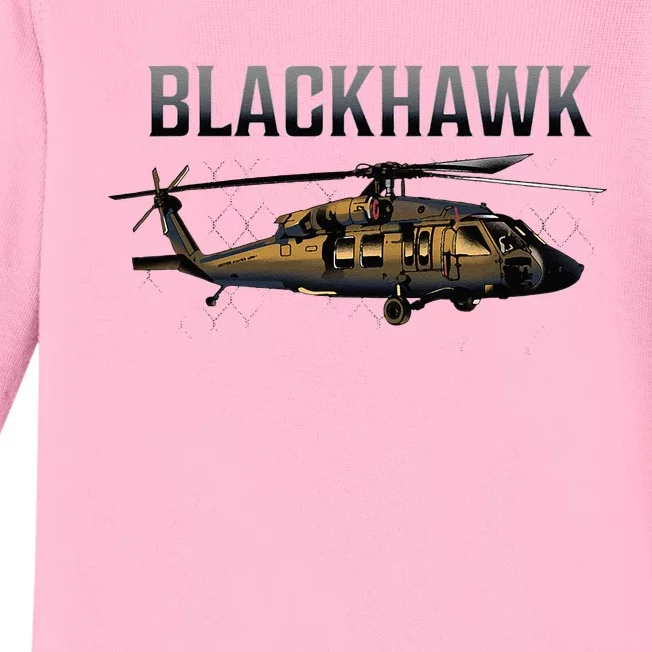 Blackhawk Military Helicopter Baby Long Sleeve Bodysuit