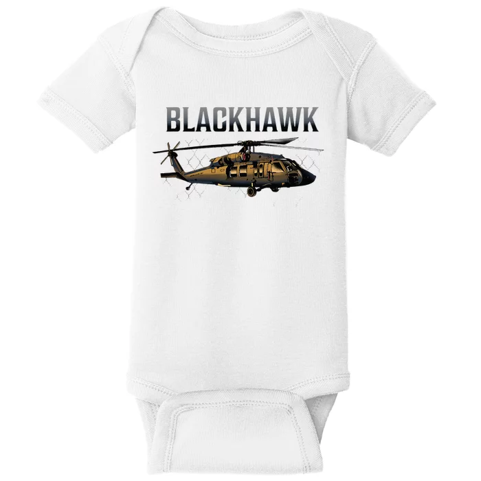 Blackhawk Military Helicopter Baby Bodysuit