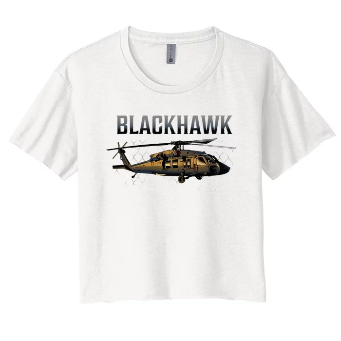 Blackhawk Military Helicopter Women's Crop Top Tee