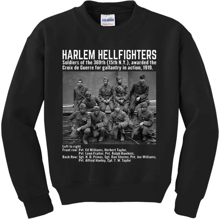 Black Military History Usa Black History Harlem Hellfighters Kids Sweatshirt