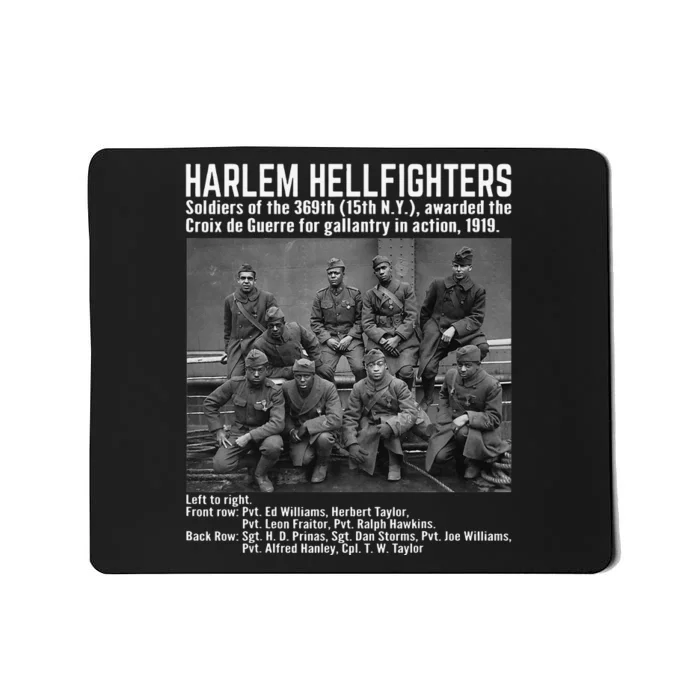 Black Military History USA Black History Harlem Hellfighters Mousepad