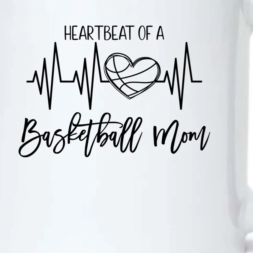 Basketball Mom Heartbeat Cute Proud Mama Gift Cute Gift Black Color Changing Mug