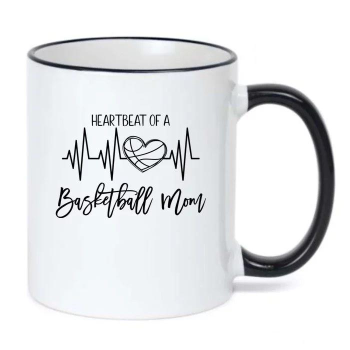 Basketball Mom Heartbeat Cute Proud Mama Gift Cute Gift Black Color Changing Mug