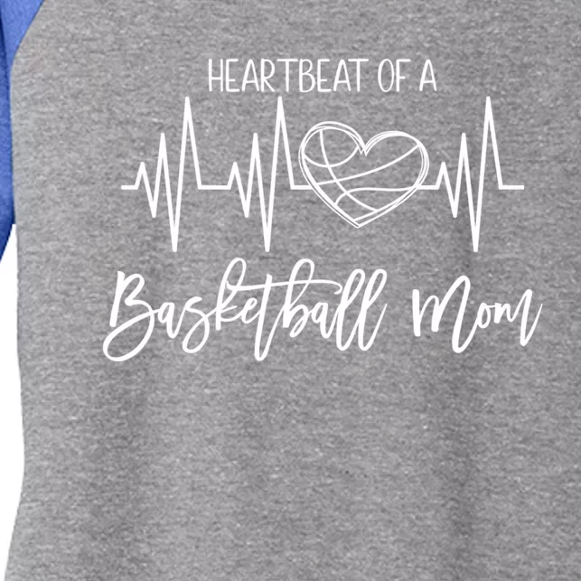 Basketball Mom Heartbeat Cute Proud Mama Gift Cute Gift Women's Tri-Blend 3/4-Sleeve Raglan Shirt