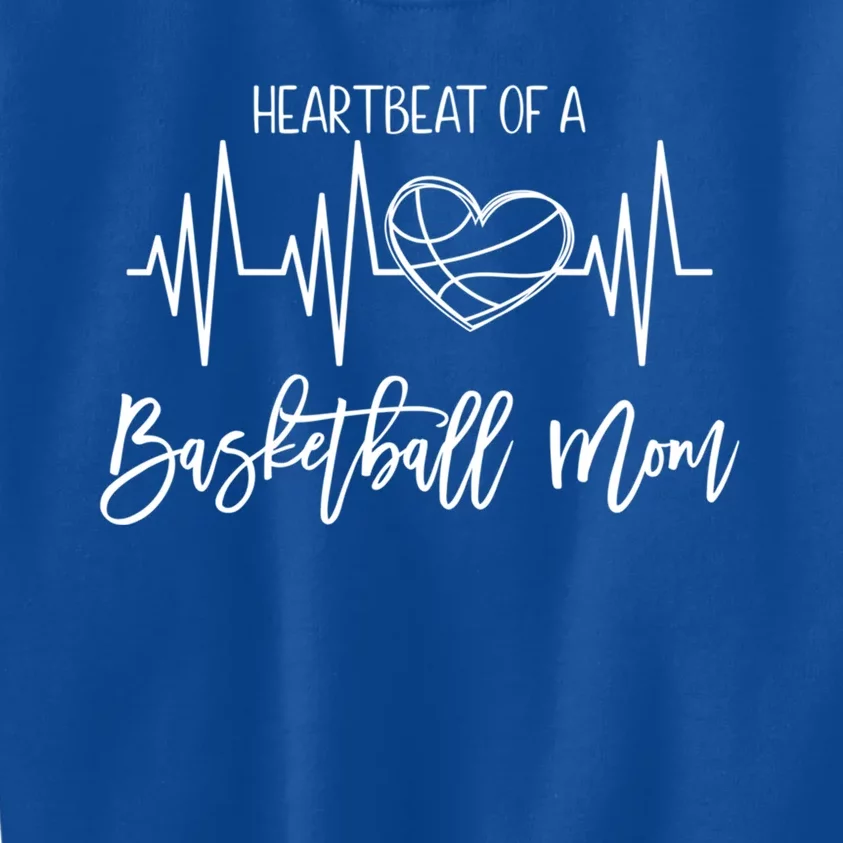 Basketball Mom Heartbeat Cute Proud Mama Gift Cute Gift Kids Sweatshirt