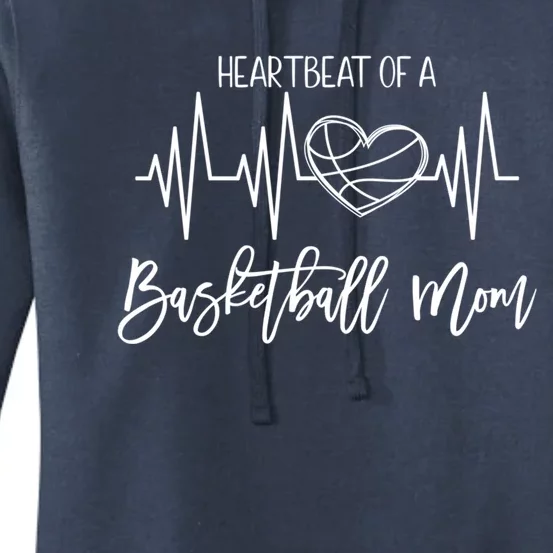 Basketball Mom Heartbeat Cute Proud Mama Gift Cute Gift Women's Pullover Hoodie