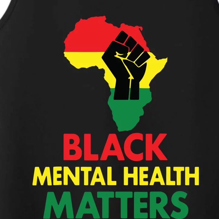 Black Mental Health, African Map Mental Health Awareness Performance Tank