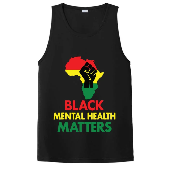 Black Mental Health, African Map Mental Health Awareness Performance Tank