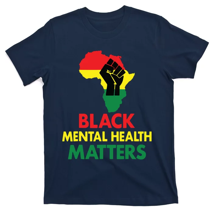 Black Mental Health, African Map Mental Health Awareness T-Shirt