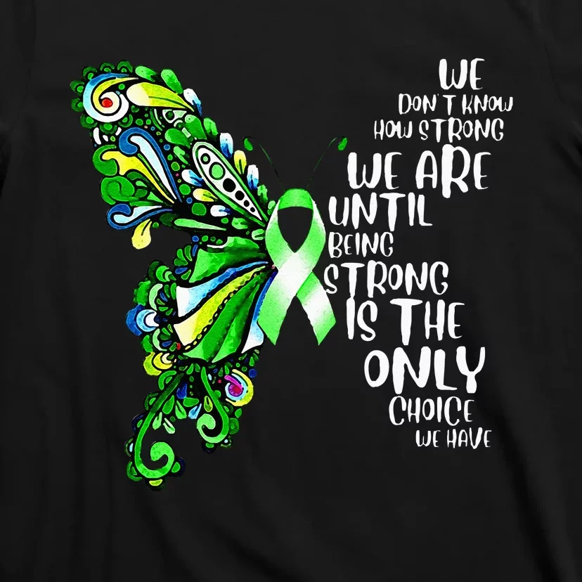 Butterfly Mental Health Green Ribbon Awareness T-Shirt