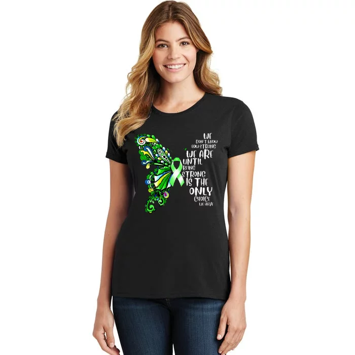 Butterfly Mental Health Green Ribbon Awareness Women's T-Shirt