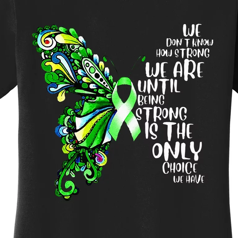 Butterfly Mental Health Green Ribbon Awareness Women's T-Shirt