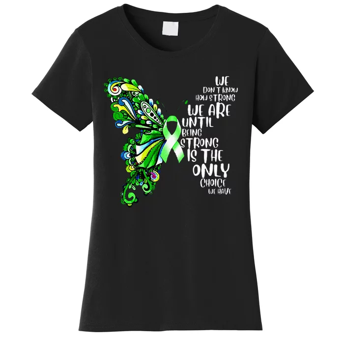 Butterfly Mental Health Green Ribbon Awareness Women's T-Shirt