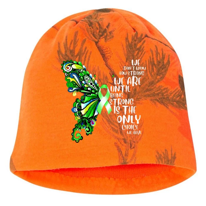 Butterfly Mental Health Green Ribbon Awareness Kati - Camo Knit Beanie