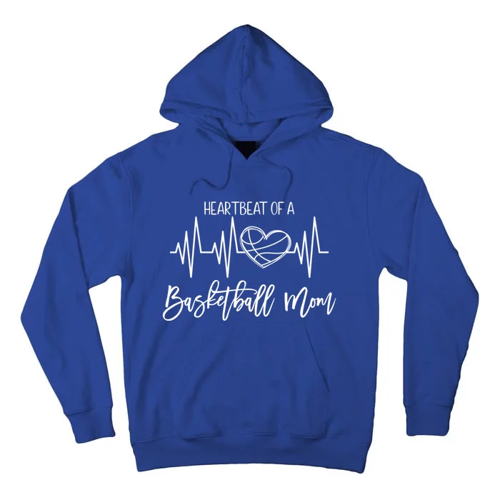 Basketball Mom Heartbeat Cute Proud Mama Gift Tall Hoodie