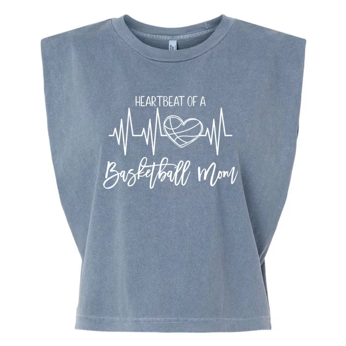 Basketball Mom Heartbeat Cute Proud Mama Gift Garment-Dyed Women's Muscle Tee