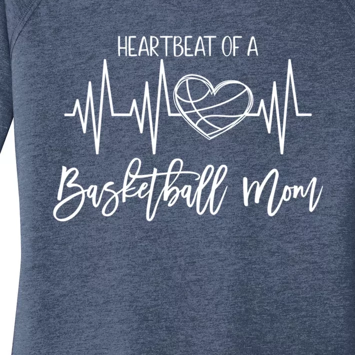 Basketball Mom Heartbeat Cute Proud Mama Gift Women's Perfect Tri Tunic Long Sleeve Shirt